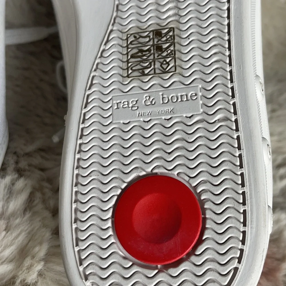 Rag & Bone Standard Issue Lace Up White/Red Shoe Size 10